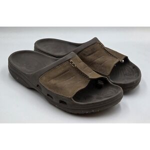 Crocs Men's Bogota Slide Men's Size 9 Slide Espresso Brown Shoes Sandals